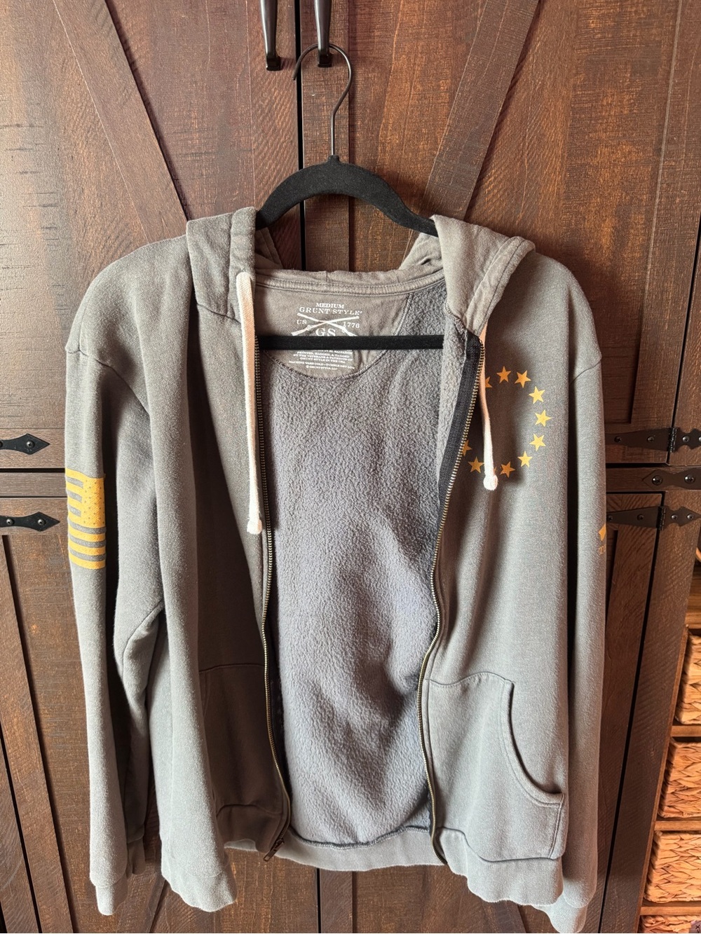 Grunt Style Gray Zip-Up Hoodie Medium